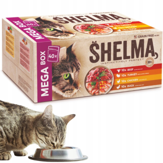 Mokré krmivo Shelma, mix príchutí, 3,4 kg